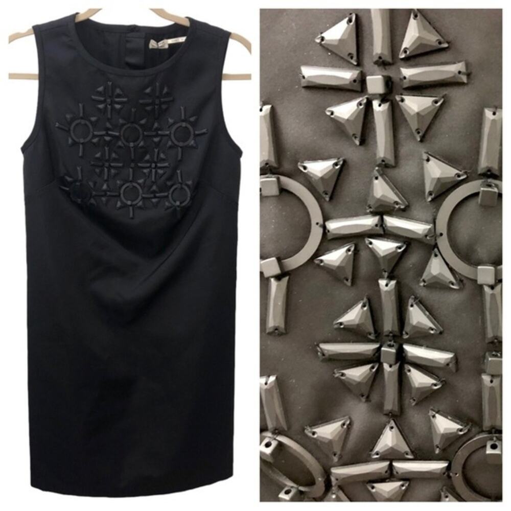 Leon Max Limited Edition Black Beaded Sleeveless Dress 0 NWT